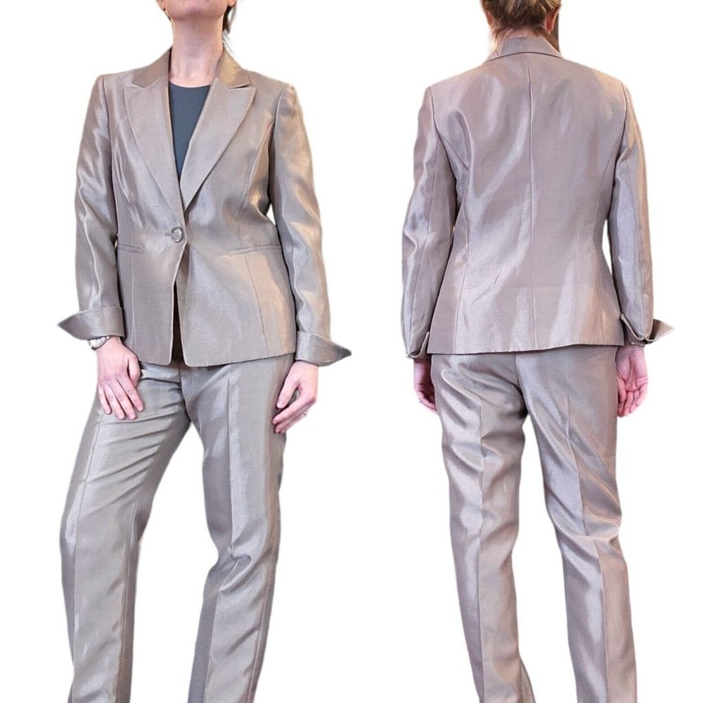 Le Suit Shimmery Taupe Women's Blazer Jacket